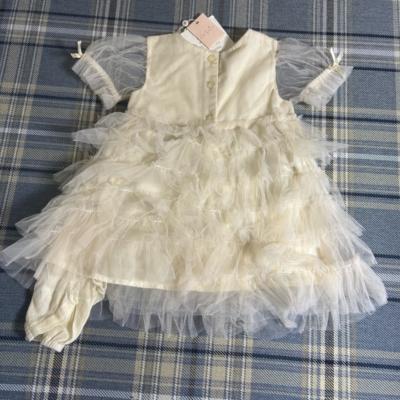 Tutu Du Monde Girl’s Embellished Linen Color Rayne Dress TDM7448 - Picture 3 of 7